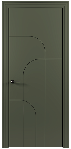 Дверь Arco Moderno Серый Мох эмаль (RAL 7003) без стекла
