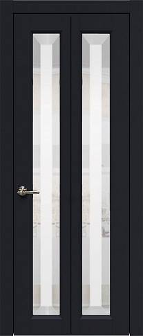 Дверь Domenica Книжка Porta Classic Черная эмаль (RAL 9004) со стеклом