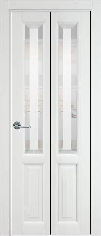Дверь Dinastia Книжка Porta Classic Белый ясень nano-flex со стеклом