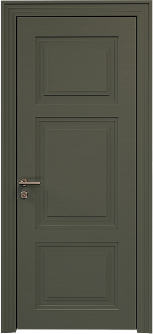 Дверь Siena Neo Classic Scalino Серый Мох эмаль по шпону (RAL 7003) без стекла