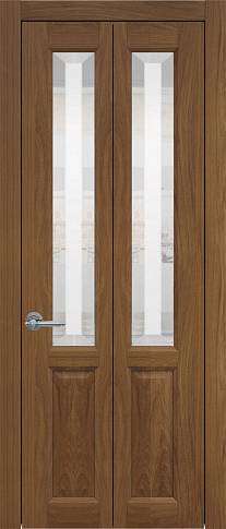 Дверь Dinastia Книжка Porta Classic Итальянский орех со стеклом
